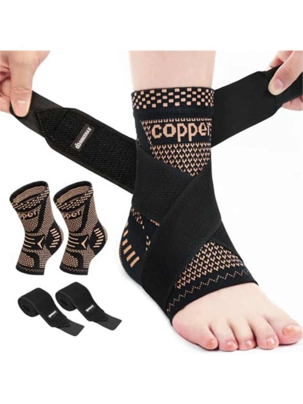 New Ankle Brace for Women & Men, Ankle Compression Sleeve Support Copper